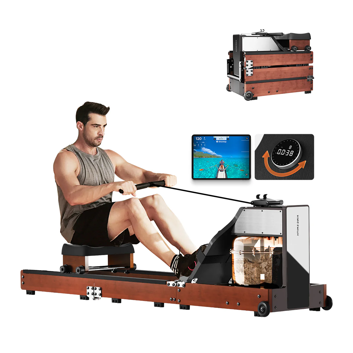 WM10 Foldable Water & Magnetic Rowing Machine - Image 3