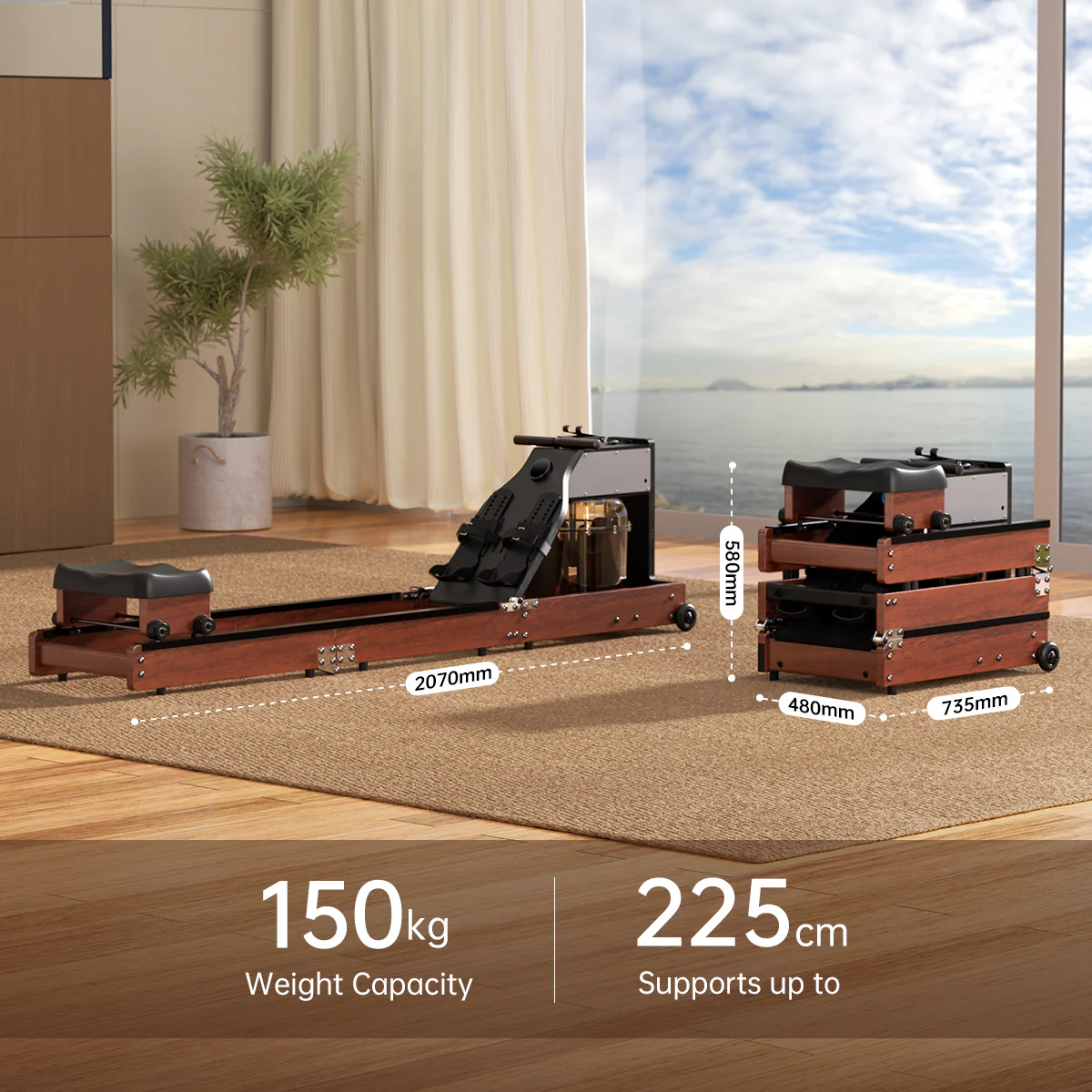 WM10 Foldable Water & Magnetic Rowing Machine - Image 10