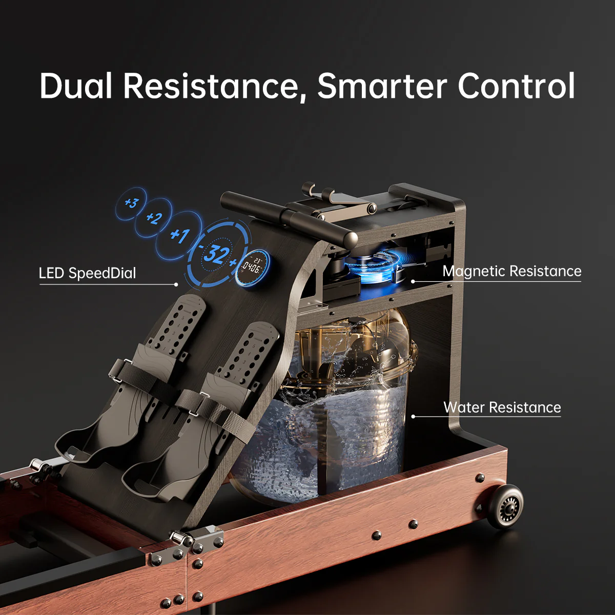 WM10 Foldable Water & Magnetic Rowing Machine - Image 11