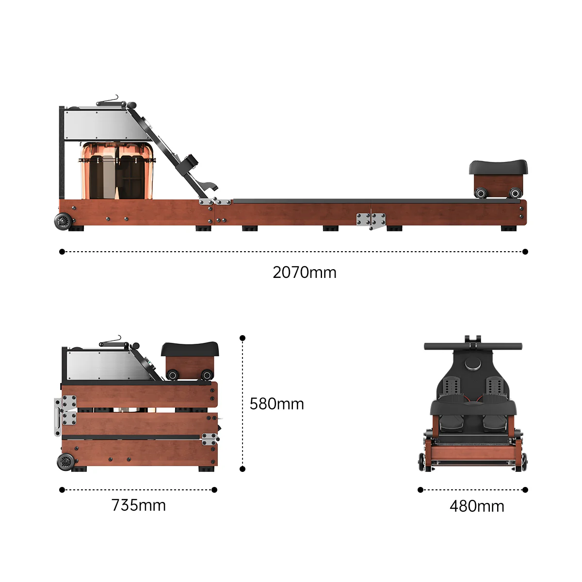 WM10 Foldable Water & Magnetic Rowing Machine - Image 12